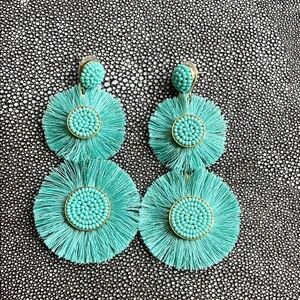 BaubleBar Turquoise Fringe Earrings